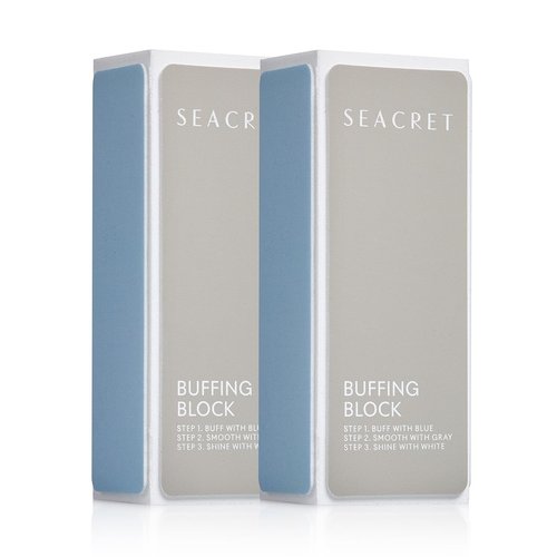 SEACRET Minerals Professional Nail Buffing Block, 3 Ways Buffing Block The Secret for Shiny Nails, Manicure & Pedicure, Pack of 2