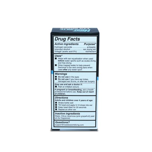 Swimmers Ear Drops for Pool & Ocean Swimming | Next Descent Prevention Drops for Waters Sports, Swimming, Diving and Snorkeling