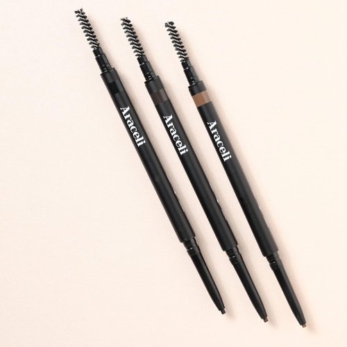 Araceli Beauty Eyebrow Pencil - Ultra-Slim Precision Tip & Spoolie | Long-Lasting, Water-Resistant Soft Black Brow Definer