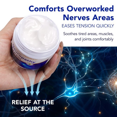 Neuropathy Cream,Neuropathy Soothing Cream - Maximum Strength for Feet, Hands, Legs & Back, Non-Greasy, Plant-Based Formula for Men & Women