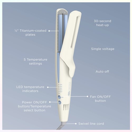 INFINITIPRO BY CONAIR QuadAir Flat Iron Hair Straightener, Damage Control with Single Pass Straightening, Quad Power is Four 1/2" Plates for Faster Styling and Less Damage