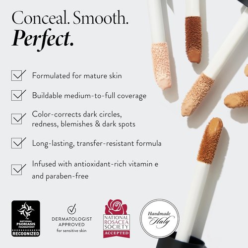 Laura Geller New York Ideal Fix Under Eye Concealer – Full Coverage, Anti-Aging, Hydrating – 04 Medium