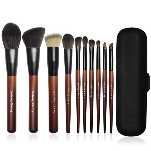 Makeup Brush Set, 10Pcs Makeup Brushes Set Professional, Premium Synthetic Powder Foundation Eyeshadow Highlight Lip Blending Eyebrow Liner Travel Makeup Brush Set