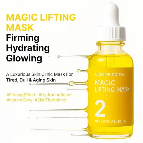 Skiennix Korean Instant Face Lift Serum Mask - Hyaluronic Acid & Niacinamide for Anti-Aging