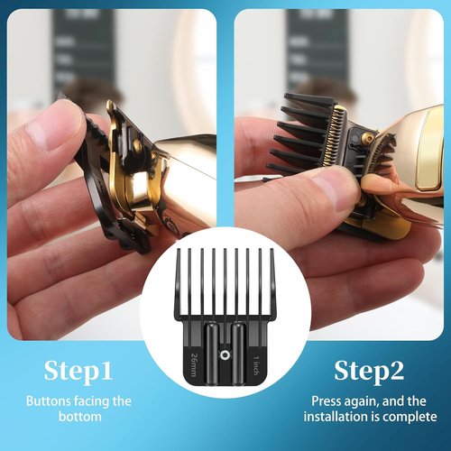 BaBylissPRO Premium Trimmer Guards - Replacement Set with Metal Spring Clip | Fits FX787 & FX726, 1/32-5/4 Inch