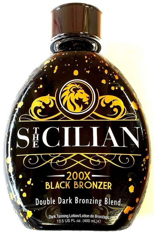 Sicilian 200X Dark Black Bronzer Tanning Lotion - Gradual Bronzing & Glowing Skin | Luxurious Sunless Tanner
