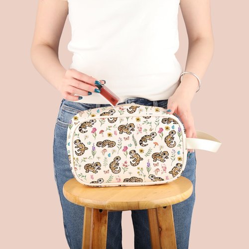 G2TUP Leopard Gecko Lover Gift Anatomy Of A Leopard Gecko Makeup Bag L-eopard G-ecko Mom Cosmetics Bag Pet Lizard Reptile Lover Gifts (Of A Leopard Gecko TM)