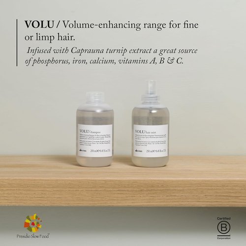 Davines VOLU Shampoo - Volumizing Gentle Cleanser for Fine Hair | Soft, Light & Body-Boosting, Travel Size 2.54 Fl Oz