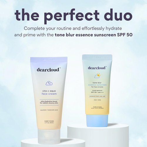 dearcloud Vita-C Aqua Face Cream – Face Moisturizer with Vitamin C, Squalane Oil for Face, Hyaluronic Acid Serum Hydration – Moisturizer for Women and Men (2.7 fl oz)