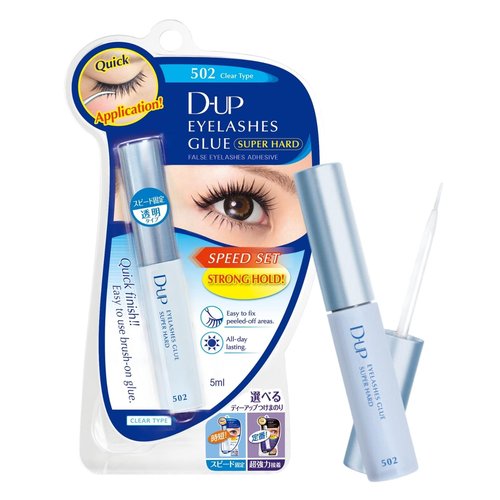 D-UP Lash Glue for False Lashes & Lash Clusters, Quick-Setting Eyelash Adhesive for Beginners, Strong Hold Strip Lash Glue, Seamless Finish, Made in Japan, 502 Clear