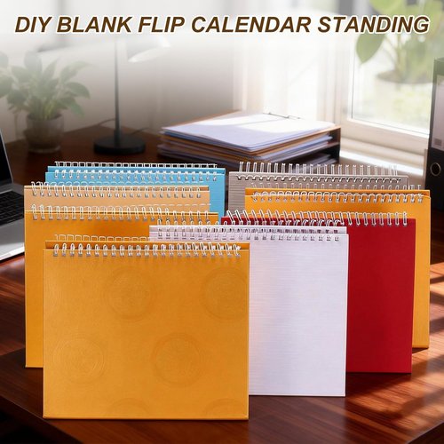 PATIKIL Desk Calendar Base - 4 Pack Flip Calendar Stand | 8.3 x 6.7 Inch Pearl Paper for DIY Home Office Decor