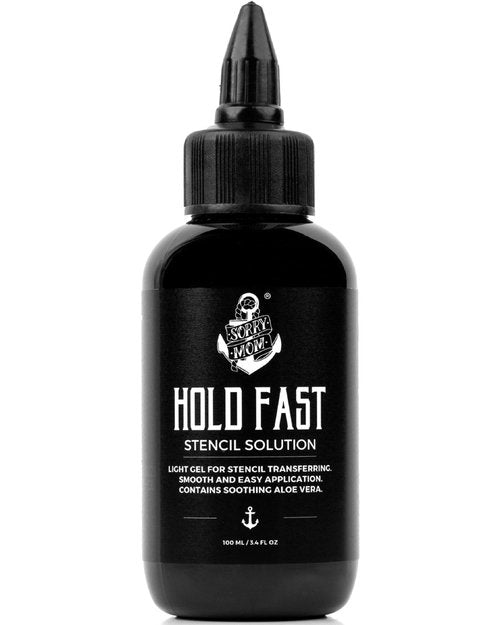 Sorry Mom Tattoo Stencil Gel Solution - Tattoo Transfer Gel for Tattooing - Long Lasting, Clear & Dark Stencils - The Original HOLD FAST - Developed in USA by Professionals (3.4 oz)