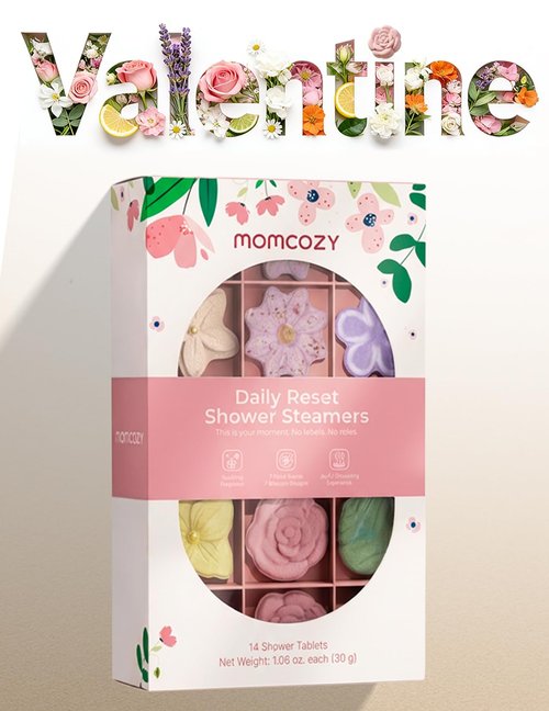 Momcozy 14-Pack Shower Steamers with 7 Floral Scents, Valentine’s Day Self Care Gifts for Her, Wife, Girlfriend & Mom, at-Home Spa Aromatherapy for Daily Showers, Stress Relief