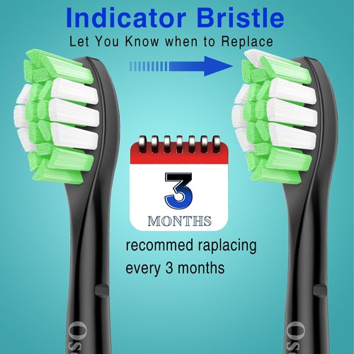 Osctor Fit for Sonicare Replacement Heads, Toothbrush Replacement Brush Heads Compatible with Philips Sonicare Click on Electric Toothbrush, 10 Pack, Black