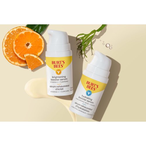 Burt's Bees Vitamin C Turmeric Facial Serum, Brightens Skin & Visibly Reduces Dark Spots, Fine Lines & Wrinkles, Naturally Hydrating, Lightweight - Brightening Booster (1 oz)