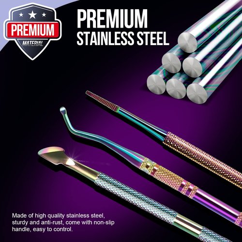 FANDAMEI Cuticle Kit, 4 PCS Nail Care Kit, Manicure Pedicure Tools, Nail Cuticle Nippers, Ingrown Toenail Tools Kit, Toenail File and Lifters Stainless Steel, Nail Lifter, Nail Cuticle Pusher