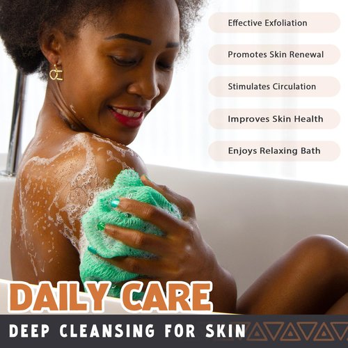 African Net Sponge Authentic - African Exfoliating Net Sponge Real African Wash Cloth Loofah - African Bath Sponge with Knots Exfoliator Net for Shower Body Scrubber - Skin Smoother Scrub Net