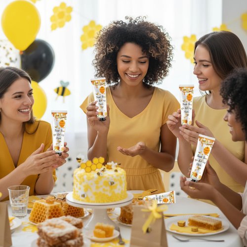 Swiffen 48 Sets Honey Hand Cream Gifts Bulk Baby Shower Favors for Guest a Little Honey Is on The Way Thank You for Bee-ing Here Travel Size Lotion with Organza Bags
