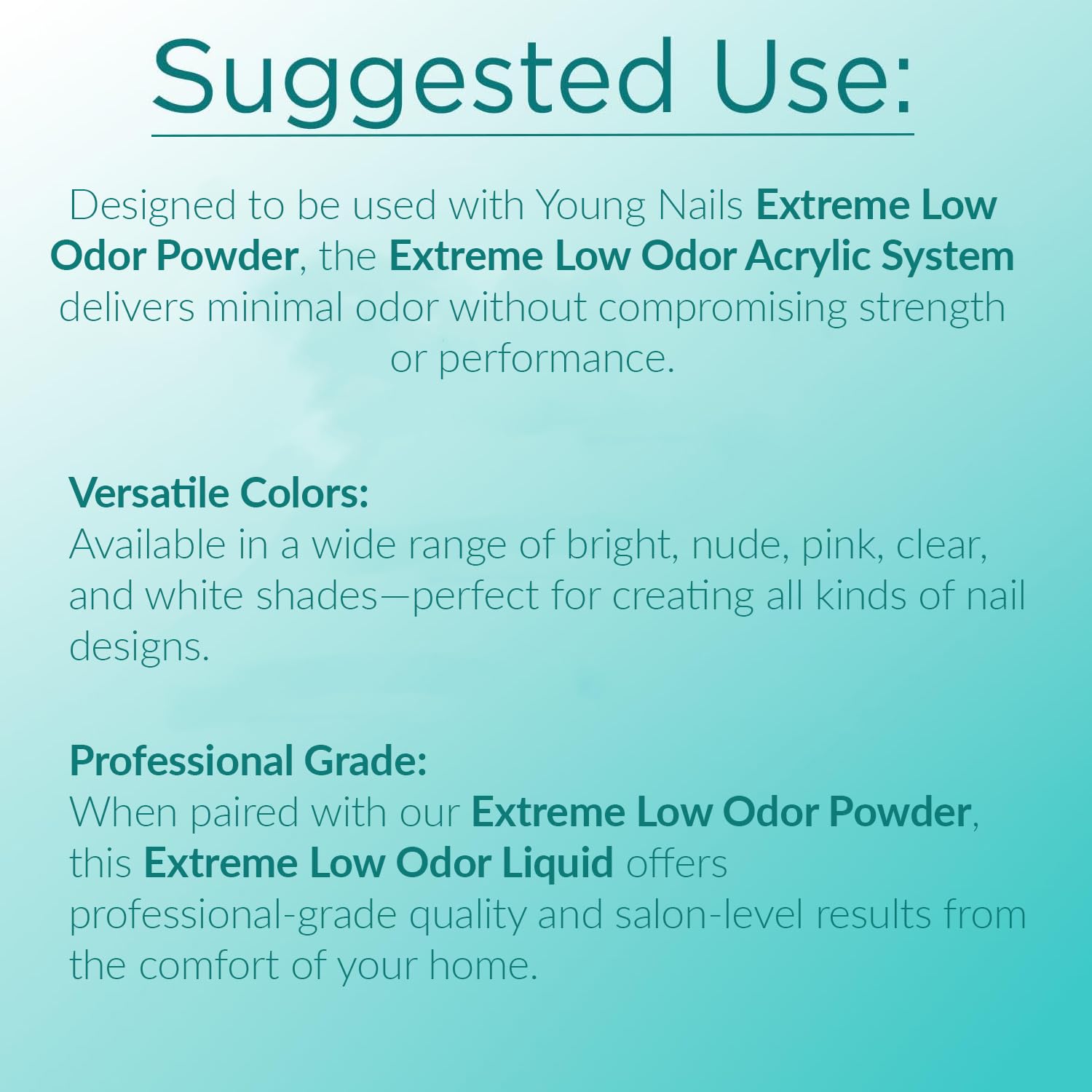 Young Nails Extreme Low Odor Nail Liquid Monomer for Acrylic Nail Powder - Professional Liquid Monomer, Acrylic Nails at Home, Extreme Low Odor, MMA Free, Non-Yellowing, 6 Fl Oz