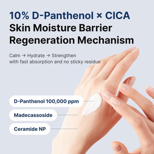 pure K Panthenol 10% CICA Repair Cream - Intensive Barrier Recovery - Soothing Moisturizer for Sensitive, Damaged Skin, Redness & Post-Acne Repair, Korean Skincare (2.7 Fl Oz / 80ml)