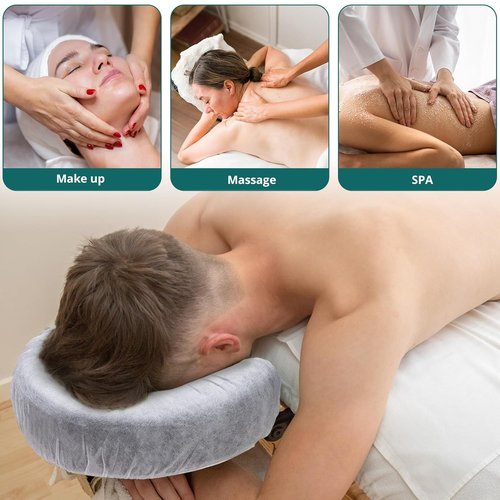 Noverlife Disposable Fitted Face Cradle Covers - Ultra Soft Non-Woven Massage Headrest | 100 PCS