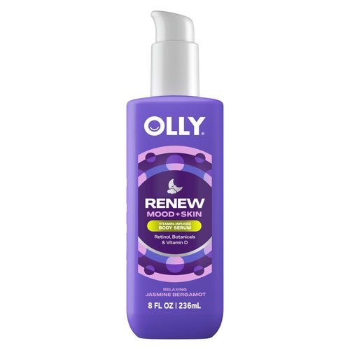OLLY Renew Body Lotion-Serum with Vitamin D, Retinol & Botanicals – Nourishing Cleanser for Skin Barrier Repair, Deep Hydration, Jasmine Bergamot Scent, 8oz