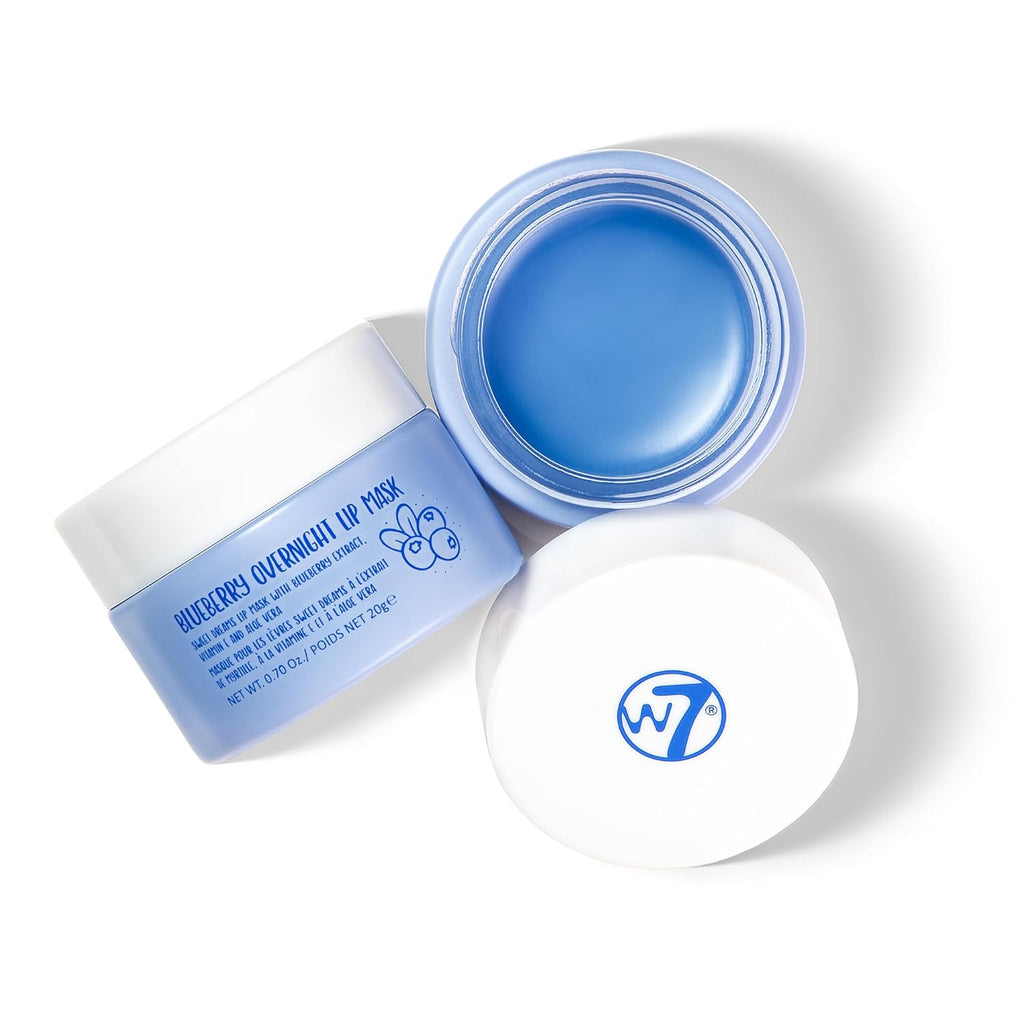 W7 Sweet Dreams Blueberry Lip Mask - Hydrating Formula with Vitamin E & Aloe Vera - 0.67 Fl Oz
