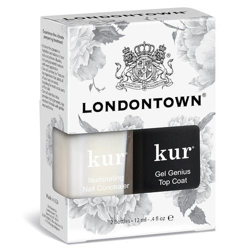LONDONTOWN Nail Concealer & Gel Genius Top Coat Duo - Brighten & Illuminate Nails, 2 Piece Set, 0.4 Fl Oz