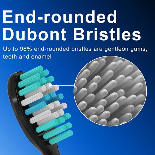8 Pack Replacement Toothbrush Heads for AquaSonic Black Series & Pro/Vibe Series/Duo Series Pro - Compatible with Aqua Sonic Electric Toothbrush, Dupont Bristles with Cover-Black