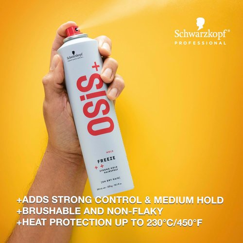 OSiS+ Freeze Hairspray - Medium Hold with Heat and Humidity Protection | 300ml