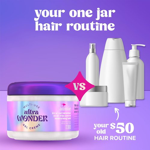 Aussie Ultra Wonder Gel Crème - All-in-One Moisturizing Styler for All Hair Types, 10.1oz