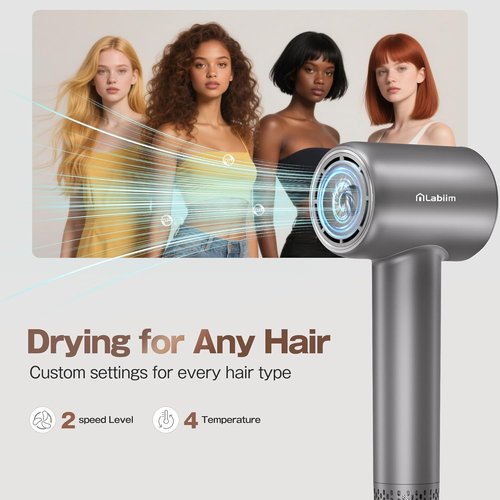 Labiim Hair Dryer - High-Speed Ionic Blow Dryer with Brushless Motor | Quiet, Compact Design for Fast Drying