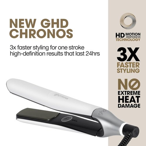 GHD Chronos & Chronos Max Stylers - Professional Flat Iron Hair Straighteners | 3X Faster Styling, 85% More Shine, Lasts 24hrs