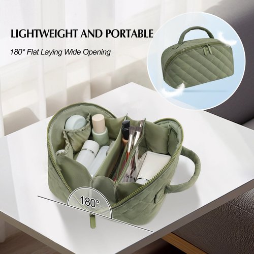honitty Makeup Bag, Quilted Makeup Bag, Puffy Travel Make up Bags, Cosmetic Organizer Bag, Waterproof Toiletry Bag for Women
