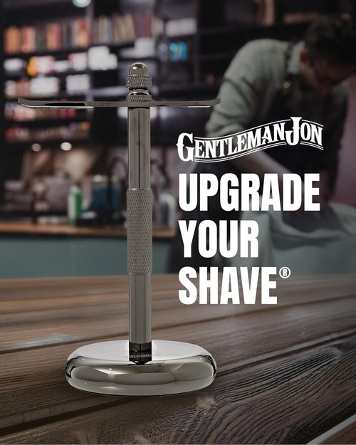 Gentleman Jon Shaving Stand - Heavy Duty Gunmetal Razor & Brush Holder with Weighted Base | Perfect for Wet Shave Kits