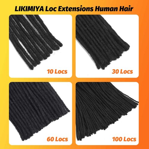 613# Bleach Blonde Loc Extensions Human Hair 0.4 cm 6 Inch 30 Strands Dreads Extensions Human Hair Locs Extensions Dreadlocks Extensions for Men Women Kids Full Handmade Permanent Real Human Hair Locs