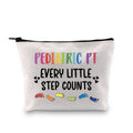GJTIM Pediatric Physical Therapist Gift Pediatric PT Every Little Step Counts Makeup Bag Paediatricians Gift (Step Counts Bag)