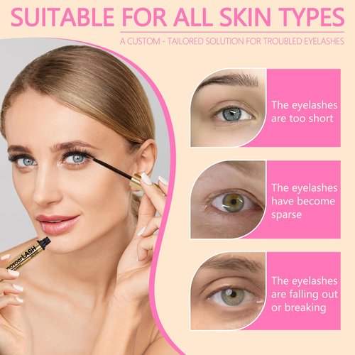 Glamosoar Lash Serum Eyelash Growth Serum Lash Enhancing - Get Fuller,Longer,Stronger Lashes 4ml