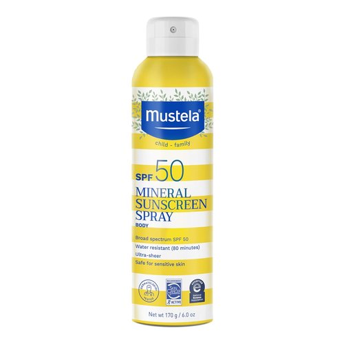 Mustela Baby Mineral Sunscreen Spray SPF 50 - Water-Resistant & Fragrance-Free Formula - 6 fl. oz.