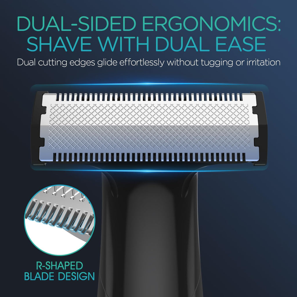 VOYOR Beard Trimmer for Men - All-in-One Rechargeable Grooming Kit | Adjustable Length Combs, Grey