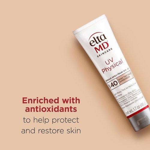 EltaMD UV Physical Tinted Sunscreen - 100% Mineral Protection for Face | SPF 41, Lightweight Formula