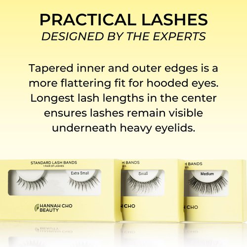 Best Lashes for Hooded Eyes - Weightless, Natural, Strip False Eyelashes - Designed for Hooded Eyelids - Medium Style - Hannah Cho Beauty