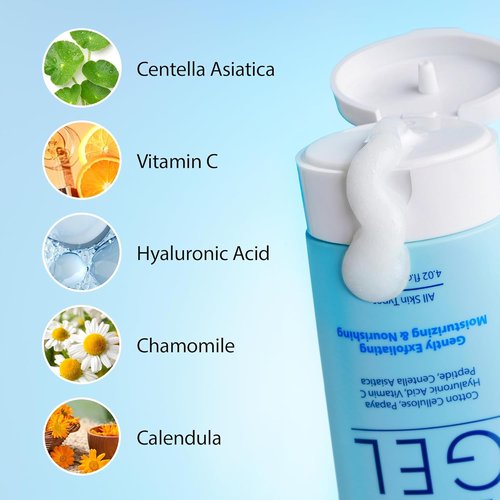 Ebanel Brightening Peeling Gel - Gentle Exfoliating Face & Body Scrub with Hyaluronic Acid | Deep Pore Cleanser