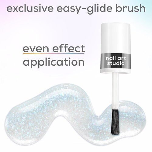 Essie Nail Art Studio Chrome Polish - Vegan Silver Cosmic Chrome, 0.46 Fl Oz for Stunning Nails