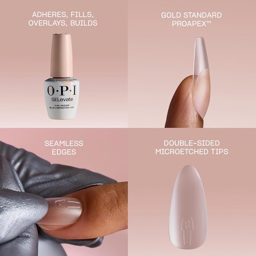 OPI GELevate Nail Builder Gel - 4-in-1 UV Cure Vegan Nail Polish | 15 ML for Strong, Beautiful Nails
