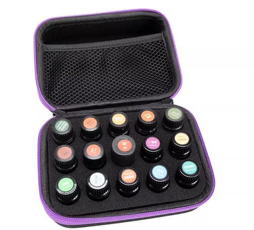 AFMNQZ Essential Oils Case Glass Bottle Hard Round Carrying Case Storage Bag for 5ml 10ml Roller Bottles Spray Bottle Oil Vial Bottles