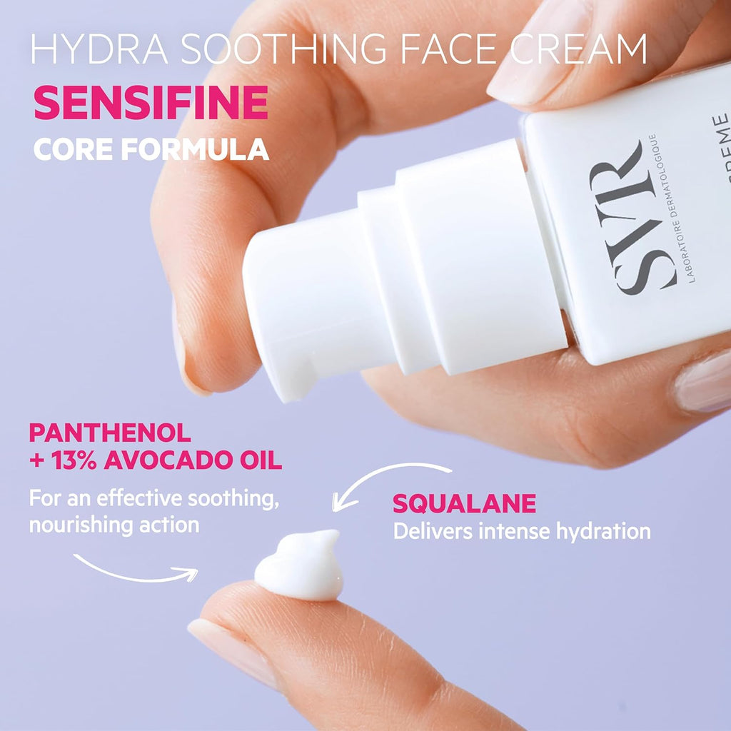 SVR Sensifine Hydra Face Cream - Moisturizing & Soothing Care for Normal to Dry Skin | 1.3 Fl. Oz.