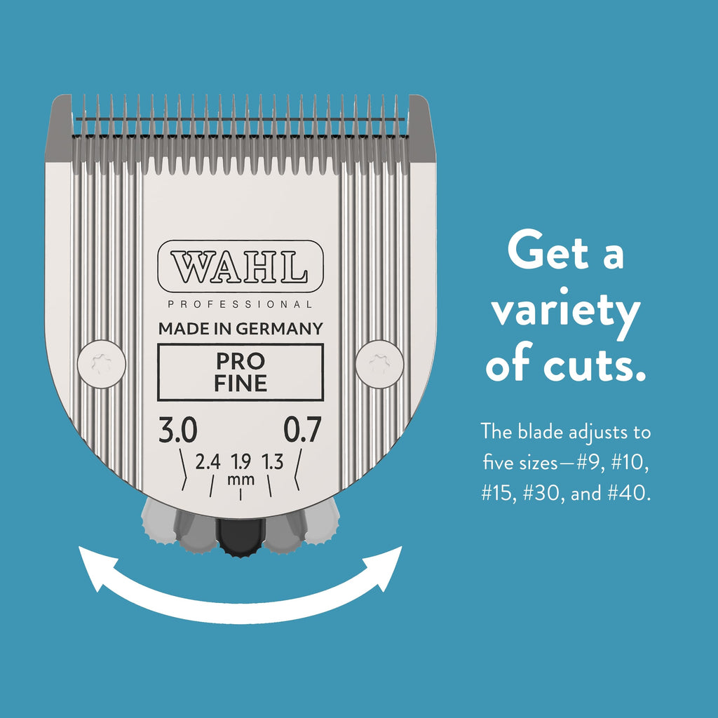 Wahl Professional Animal 5-in-1 Pro Adjustable Clipper Blade - for Arco, 5 Style Groom, Bravura, Chromado, Creativa, Figura & Motion Clippers - Replacement Blades - Silver