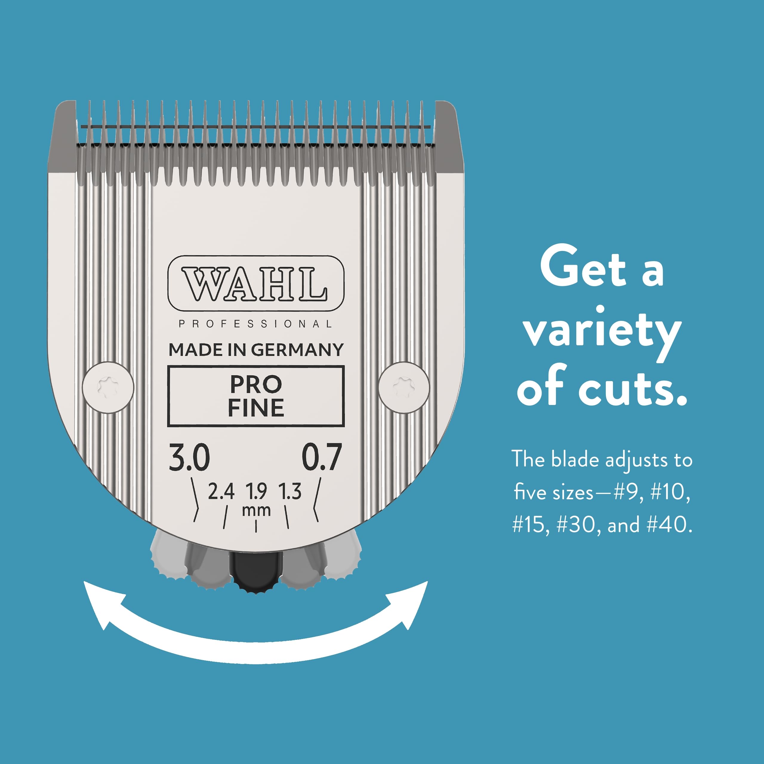 Wahl Professional Animal 5-in-1 Pro Adjustable Clipper Blade - for Arco, 5 Style Groom, Bravura, Chromado, Creativa, Figura & Motion Clippers - Replacement Blades - Silver