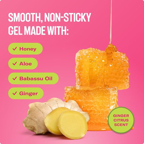 Mielle Organics Honey & Ginger Hair Gel - Enhance Curl Definition & Reduce Frizz - Nourishing Aloe & Babassu Oil (13 Fl Oz)